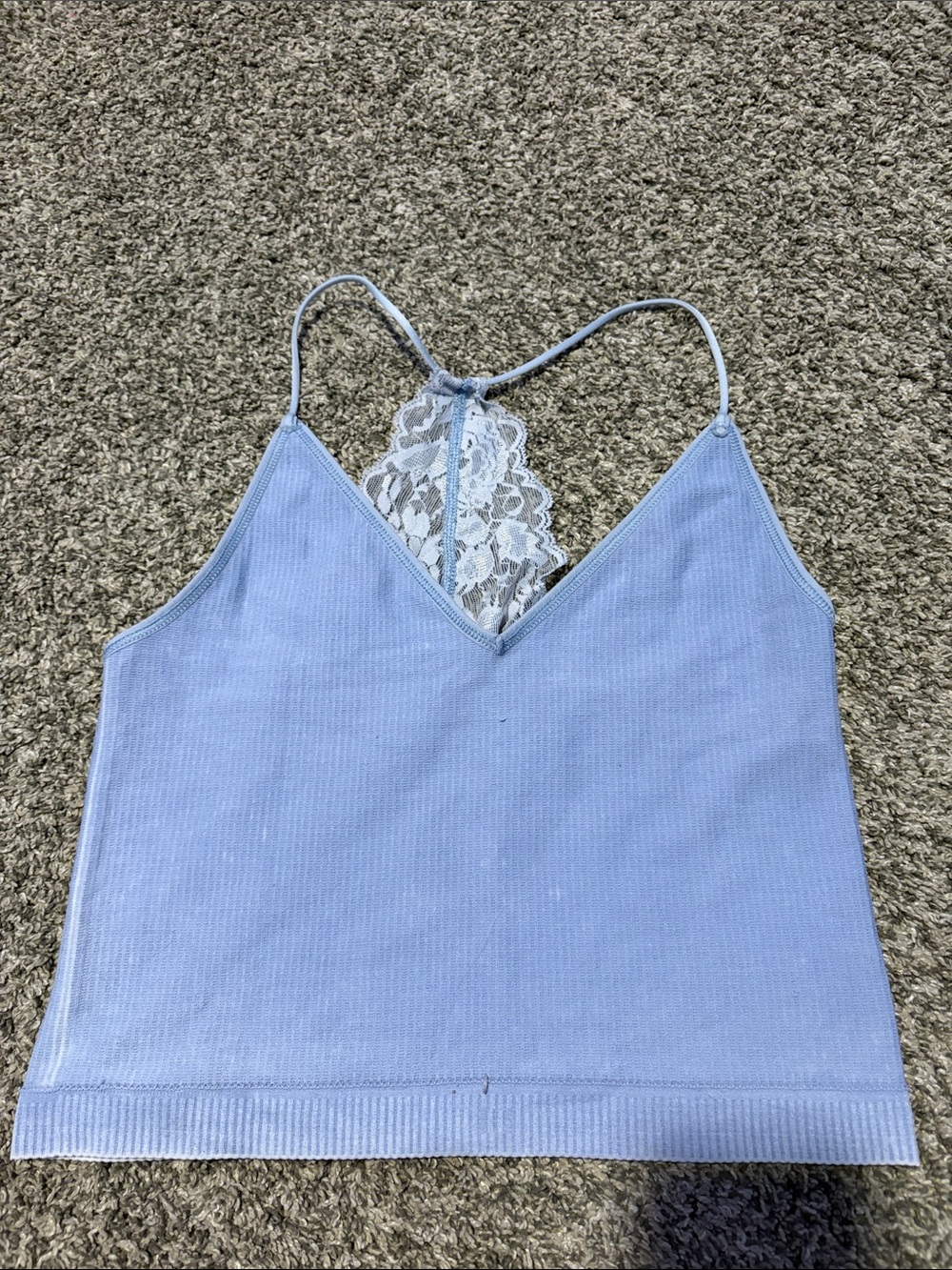 Kohl's Light Blue Lace-Back Ribbed Cami